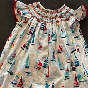 Smocked little girl summer dress